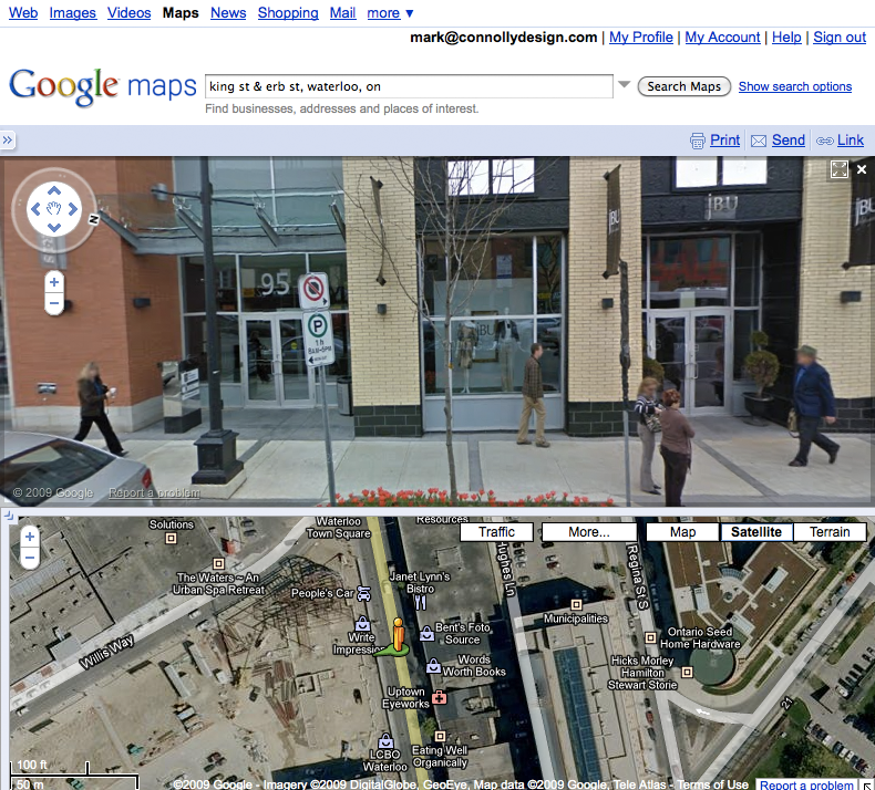 Screen image: Google Streetview in Waterloo