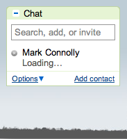 A screen showing Gmail chat attempting to connect