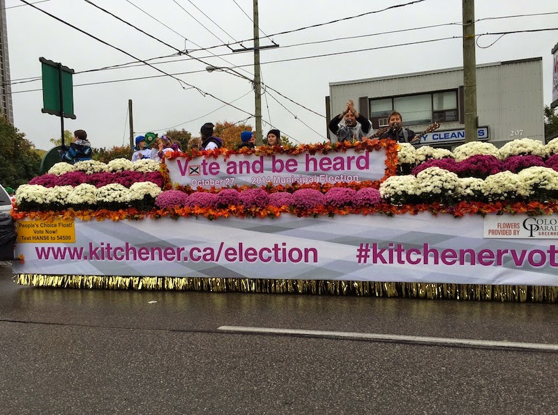 Kitchener’s ‘Vote and Be Heard’ float in parade