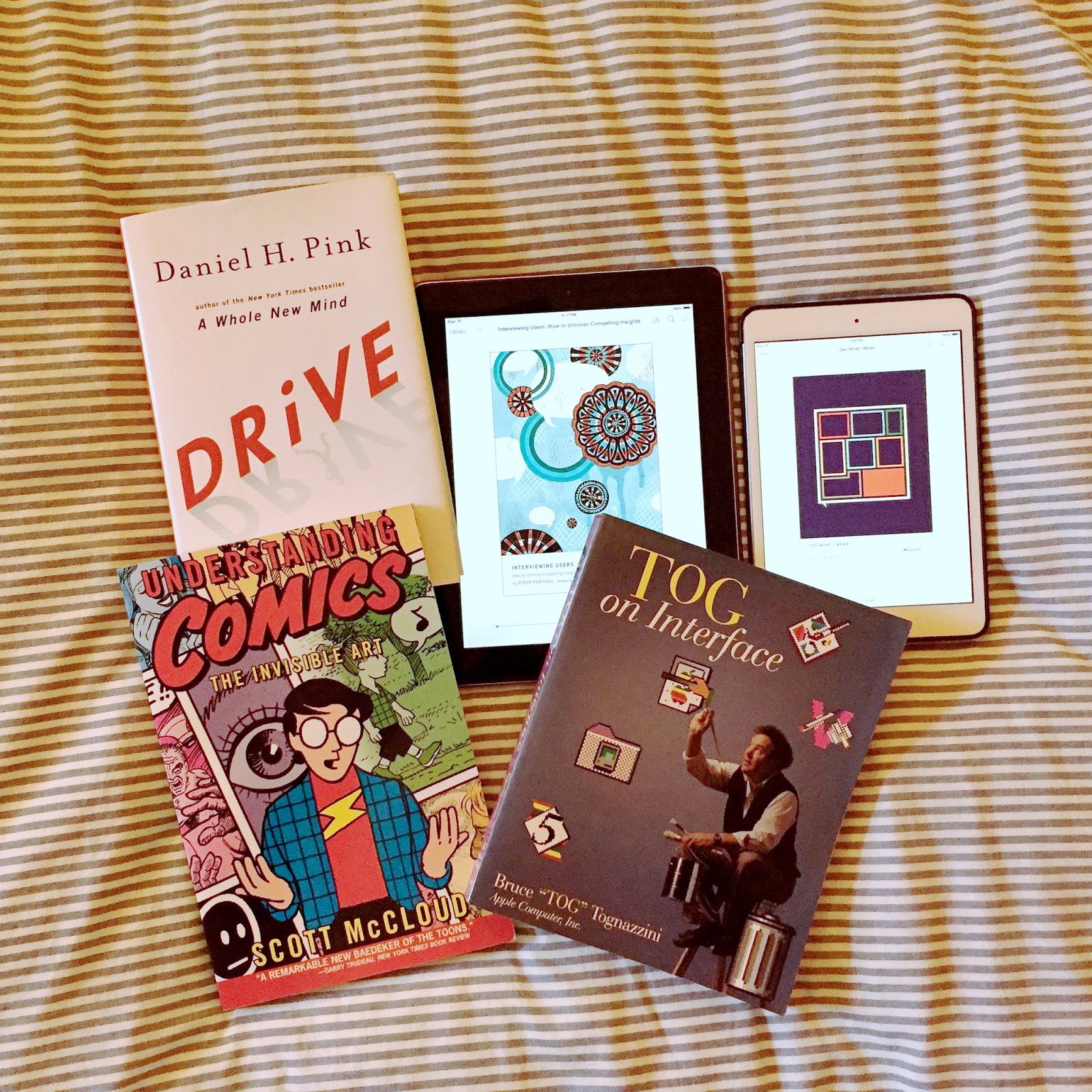 5 Books: ‘Drive’, ‘Interviewing Users’, ‘See What I Mean’, ‘Understanding Comics’, ‘Tog on Interface’