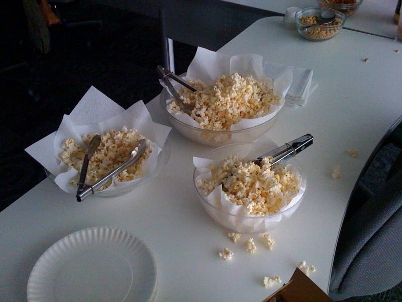 Bowls of popcorn